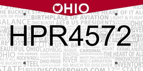 HPR4572 Ohio License Plate