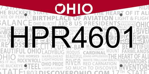 HPR4601 Ohio License Plate
