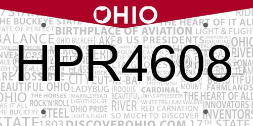 HPR4608 Ohio License Plate