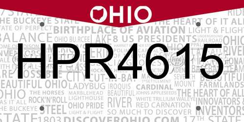 HPR4615 Ohio License Plate