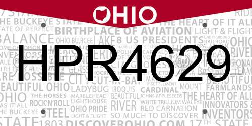 HPR4629 Ohio License Plate