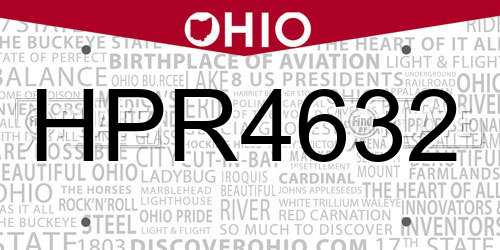 HPR4632 Ohio License Plate