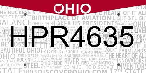 HPR4635 Ohio License Plate