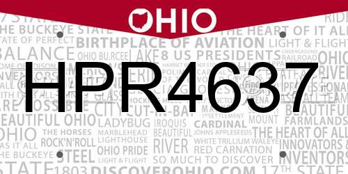 HPR4637 Ohio License Plate