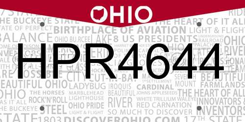 HPR4644 Ohio License Plate