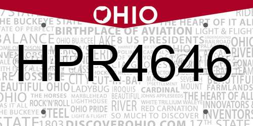 HPR4646 Ohio License Plate