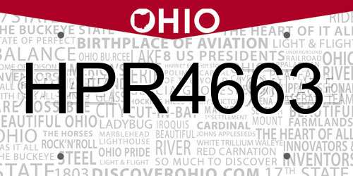 HPR4663 Ohio License Plate