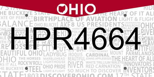 HPR4664 Ohio License Plate