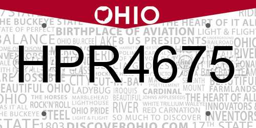 HPR4675 Ohio License Plate