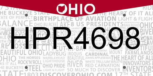 HPR4698 Ohio License Plate