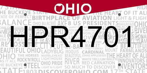 HPR4701 Ohio License Plate