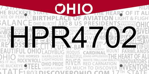 HPR4702 Ohio License Plate