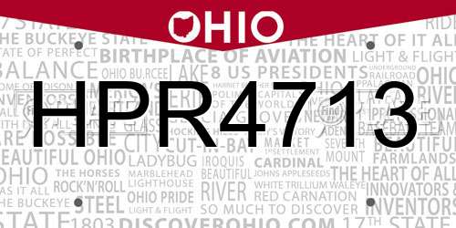 HPR4713 Ohio License Plate