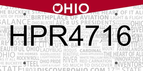 HPR4716 Ohio License Plate