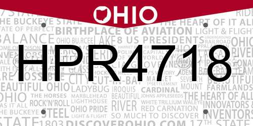 HPR4718 Ohio License Plate