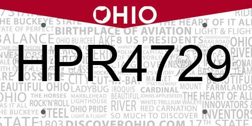 HPR4729 Ohio License Plate