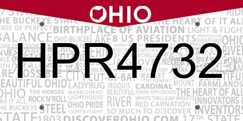 HPR4732 Ohio License Plate