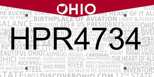 HPR4734 Ohio License Plate