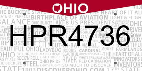 HPR4736 Ohio License Plate