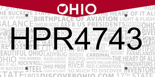 HPR4743 Ohio License Plate