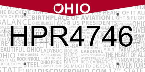 HPR4746 Ohio License Plate