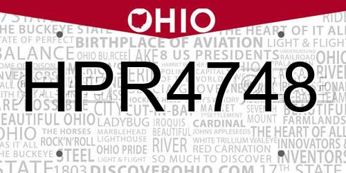 HPR4748 Ohio License Plate
