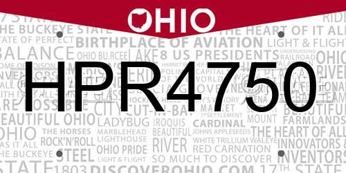 HPR4750 Ohio License Plate