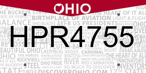 HPR4755 Ohio License Plate