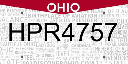 HPR4757 Ohio License Plate