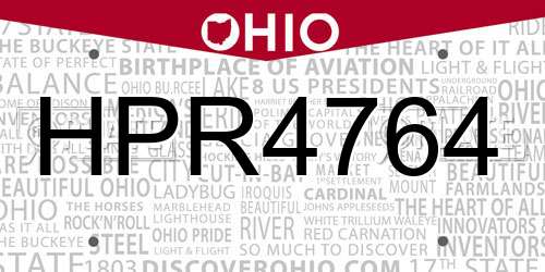 HPR4764 Ohio License Plate