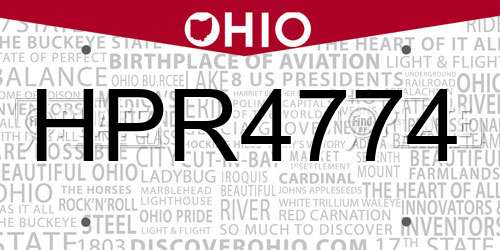 HPR4774 Ohio License Plate