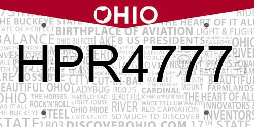HPR4777 Ohio License Plate