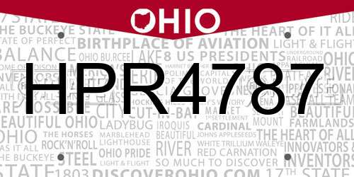 HPR4787 Ohio License Plate