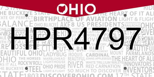 HPR4797 Ohio License Plate