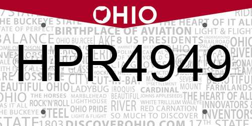 HPR4949 Ohio License Plate