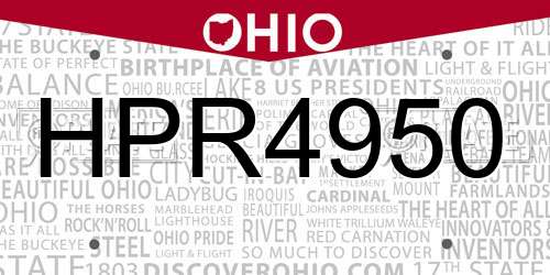 HPR4950 Ohio License Plate