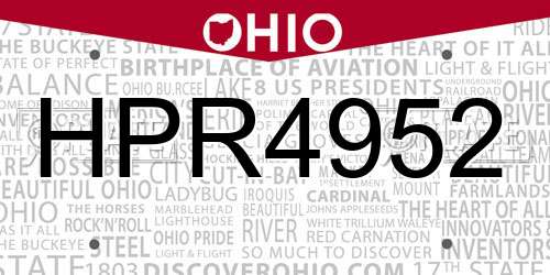 HPR4952 Ohio License Plate