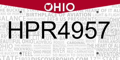 HPR4957 Ohio License Plate