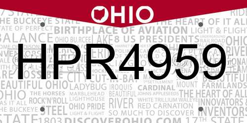 HPR4959 Ohio License Plate