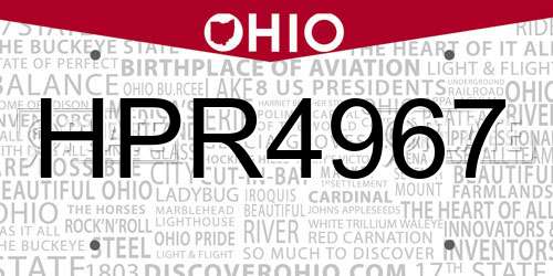HPR4967 Ohio License Plate
