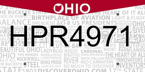 HPR4971 Ohio License Plate