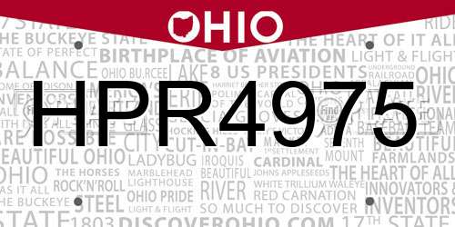 HPR4975 Ohio License Plate