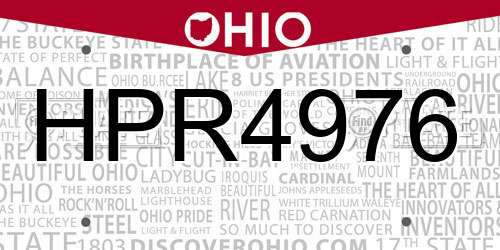 HPR4976 Ohio License Plate