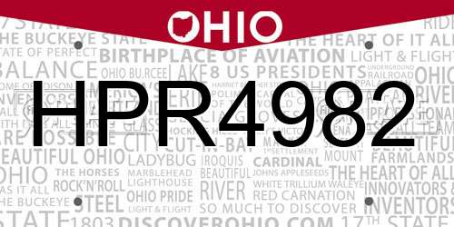HPR4982 Ohio License Plate