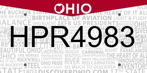 HPR4983 Ohio License Plate