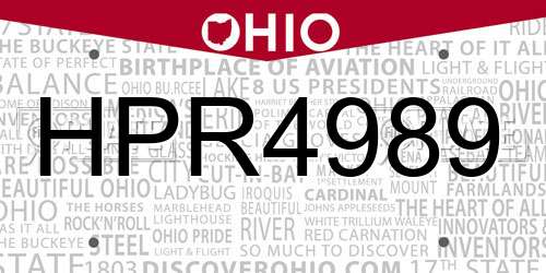 HPR4989 Ohio License Plate