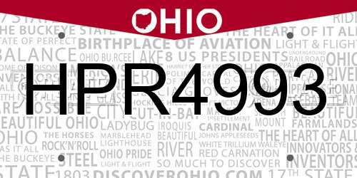 HPR4993 Ohio License Plate