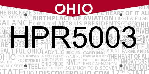 HPR5003 Ohio License Plate