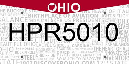 HPR5010 Ohio License Plate