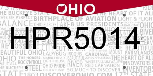 HPR5014 Ohio License Plate
